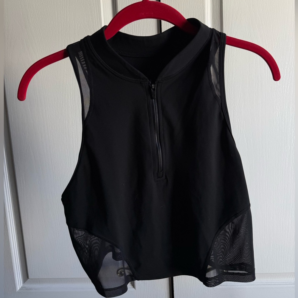 Fabletics Black Mesh Detail Tank Top